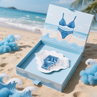 Boîte cadeau pliable spéciale pour mère bébé Contact de qualité alimentaire Soutien-gorge d'allaitement Emballage de culotte Logo estampage à chaud pour corset de sous-vêtements