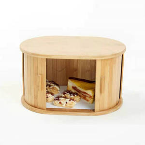 Caja redonda para pan de bambú y madera, contenedor de almacenamiento de alimentos de una sola capa para pan. - Product Image 4