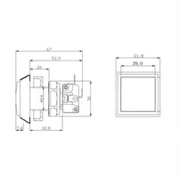 Interrupteur de Machine de jeu carré jaune 51*51mm avec bouton poussoir de jeu en gros léger
