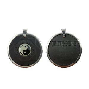 Collar de Acero Inoxidable ECAMAZ con Colgante Cuántico de Piedra de Lava Yin Yang Tai Chi, Bienestar Espiritual, Iones Negativos - Product Image 2