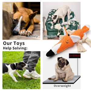 Jouets à mâcher pour chiens écologiques personnalisés, jouets en peluche sonores durables pour animaux de compagnie, pour les chiens agressifs, pour nettoyer les dents des chiots - Product Image 3