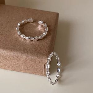 Sterling Silver Chain <b>Ring</b> For Women Oval Shape <b>Open</b> Design Index Finger Everyday Wear Jewelry S925 Fine <b>Rings</b> - Product Image 3