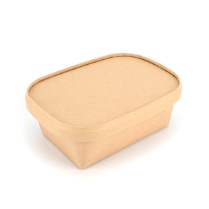 กล่องกระดาษคราฟท์ทรงสี่เหลี่ยมสำหรับขายส่ง บรรจุสลัด ผลไม้ ผัก บะหมี่สด ซุป อาหารจานด่วน กล่องกระดาษแบบนำกลับบ้านพร้อมฝาปิด - Product Image 2