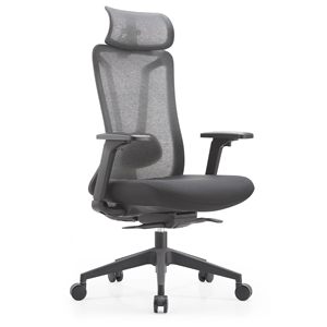 Chaise de bureau exécutive noire à dossier haut en maille, mobilier de bureau moderne sur mesure fabriqué en Chine - Product Image 1