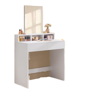 Modern <b>Vanity</b> Desk Large Drawers Removable Mirror Dimmable LED Lights 3 <b>Lighting</b> Modes Adjustable Bathroom Living Room 3D DESIGN - Product Image 1