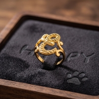 Bague personnalisée avec initiale en or massif plaqué or, style hip-hop, cadeau pour homme pour le Nouvel An, QIUHAN Dropshipping
