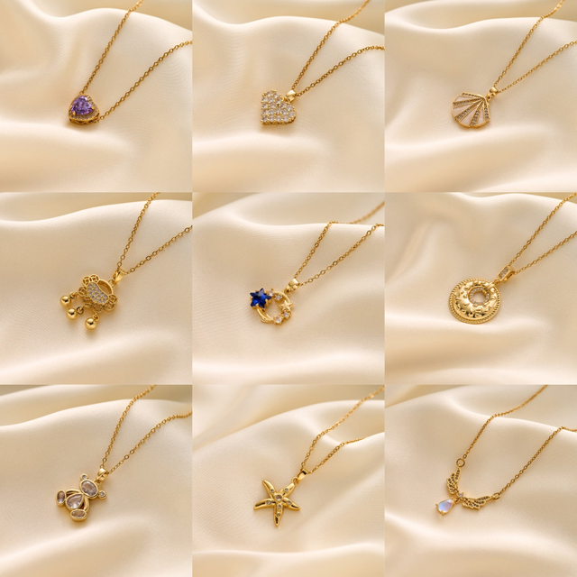 Fashion High Quality 18K Gold Stainless Steel Plated Gold Zircon Sun Flower Micro Pave Cubic Zirconia Necklace Woman