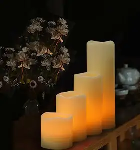 Новинка 5 шт. в наборе настоящий восковой столб теплый белый беспламенный Искусственный Электрический домашний Рождественский Декор свеча