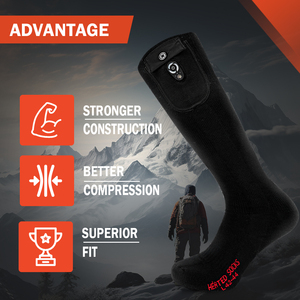 Calcetines Térmicos Recargables <span class=keywords><strong>Dr</strong></span>.Warm con Batería de 7.4V y 2200mAh, Carga Magnética, para Esquí, Caza, Motociclismo, Ciclismo - Product Image 5