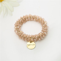 Koreanischer Stil Einfacher Personalisierter Kristall-Haarring Armband Handgefertigt Hochelastisch Doppelnutzung für Damen-Pferdeschwanz Mori-Stil