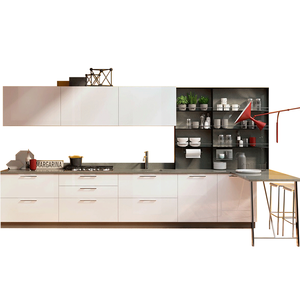 Alto brillo de pvc mdf armario de madera muebles fregadero puertas y frentes de <span class=keywords><strong>cajón</strong></span> de gabinete de <span class=keywords><strong>cocina</strong></span> moderna diseños - Product Image 4