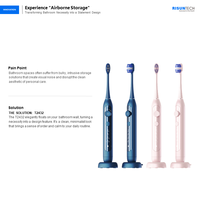Brosse à dents électrique sonique portable longue durée avec 45 jours d'autonomie, bouton rotatif, pour les voyages, nettoyage buccal personnel