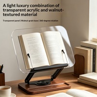 Support de lecture en acrylique, support de tablette, pas d'installation requise, fixation par clip pour livre, outil d'étude de bureau pour étudiants