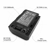 Batterie lithium rechargeable entièrement décodée de 2600 mAh pour appareil photo numérique Sony Alpha A7CR A7C FX30 ZV-E1, batterie NP-FZ100