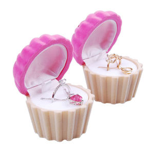 Stock gâteau forme violet <span class=keywords><strong>flocage</strong></span> velours cadeau proposition cadeau enfant bague pendentif chaîne bijoux boîte emballage - Product Image 2