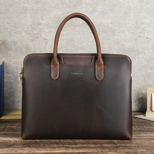 Maletín de Cuero Vintage de 14 Pulgadas para Portátil, Maleta Resistente con Asa para Trolley, <span class=keywords><strong>Forro</strong></span> de Terciopelo Grueso para <span class=keywords><strong>Macbook</strong></span> <span class=keywords><strong>Pro</strong></span> - Product Image 2