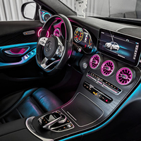 Kit d'éclairage d'ambiance LED 64 couleurs YISHUN C-class 2015-2021 W205 complet, avec couvercles de haut-parleurs de porte de voiture et éclairage de turbine lumineux pour une ambiance lumineuse