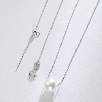 K151 Vente en gros de colliers en argent sterling 925 avec pendentif à breloques en perles véritables de 6mm, 8mm et 10mm pour femmes, bijoux élégants et simples à la mode