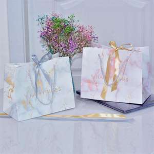 Bolsa de Regalo de Papel Kraft Rosa Premium de Lujo, Tamaño Grande, con Cinta de Agradecimiento, para Bodas, Joyerías, Manualidades - Product Image 4