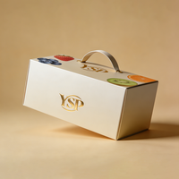 Boîte cadeau rigide personnalisée pour fruits avec poignée, couvercle et base en carton pour la présentation de cerises, fraises et autres produits de luxe