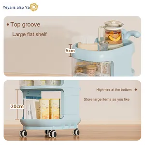 Giá để đồ đa tầng bằng nhựa PP sáng tạo dành cho đồ dùng trẻ em, xe đẩy, giường ngủ, giá để đồ ăn nhẹ di động, giá để đồ đứng sàn hình cá voi - Product Image 3