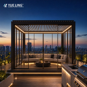 Waterproof Aluminum Outdoor Pergola Gazebo Waterproof Electric Louver Roof Pergola Modern Indoor Outdoor Pergola - Product Image 1
