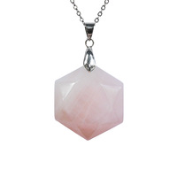 Collier pendentif hexagramme en pierres de guérison (obsidienne, améthyste, quartz rose, œil de tigre) pour hommes et femmes, bijoux en pierres précieuses