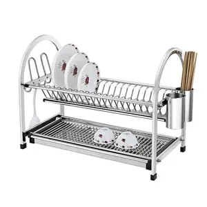 Custom multi-functional standing stainless steel plate storage rack dish drying rack