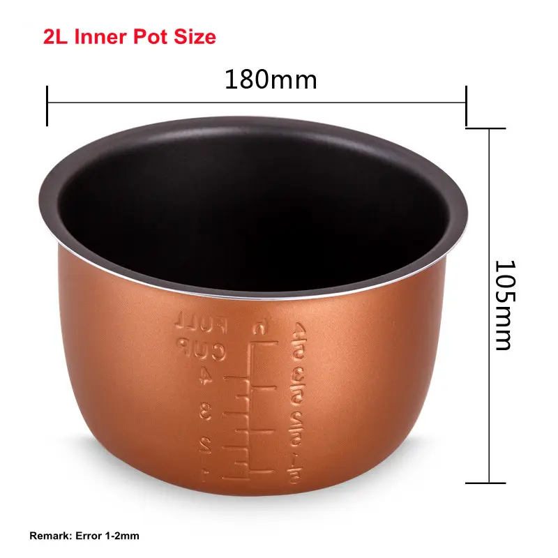 Rice cooker aluminum pot SUS material 2L 3L 4L 5L 6L round and straight rice cooker parts inner pot global OEM custom factory