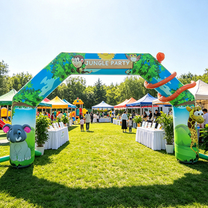 Arco inflable WINSUN para fiestas temáticas de la selva, entrada de PVC con certificación CE, logotipo personalizado para cumpleaños infantiles, decoración exterior con temática de zoológico. - Product Image 1