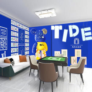 Toile murale géométrique personnalisée moderne Papier peint de fond de salle de jeux facile-Tissu imperméable Thème national <span class=keywords><strong>Mahjong</strong></span> - Product Image 1