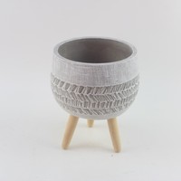 Jardinière ronde en béton au design simple, pot en ciment, décoration de jardin pour plantes en pot, en solde, pots et jardinières à fleurs