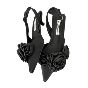 Factory Wholesale New Spring and Summer Pointed Head Outside Wearing Sandals French Flower Bun Single Shoes - Product Image 5