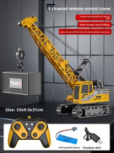 Large Electric <strong>RC</strong> Truck Excavator Toy for Boys 9 CH Crane Model Engineering Vehicle Metal Alloy Remote <strong>Control</strong> for Children - Product Image 6