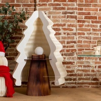 Décorations de Noël haut de gamme pour la maison, décorations de table de Noël en gros, décorations de fêtes, cadeau, arbre de Noël LED pliable en papier nid d'abeille 3D