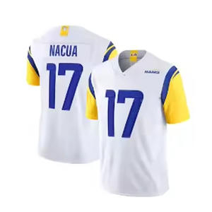 Camiseta de Fútbol Americano para Hombre, Camisetas de Los Ángeles # 10 Cooper Kupp # 17 Puka Nacua # Camiseta de Manga Corta con el Número 99 de <span class=keywords><strong>Aaron</strong></span> <span class=keywords><strong>Donald</strong></span> - Product Image 3