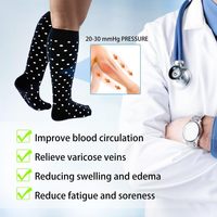 Chaussettes de compression mi-hautes pour femmes et hommes 20-30 mmHg en spandex/nylon tricoté, sportives, pour la course à pied, soutien en automne, infirmières, femmes enceintes