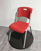 Chaise de bureau pliante moderne robuste avec fonction massage, siège en plastique, structure en fer, pliable pour bureau, réunion, maison, salon