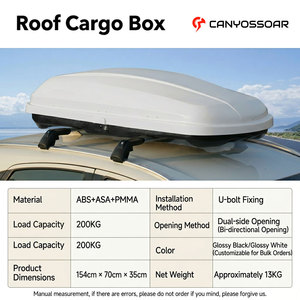 Box Portabagagli da Tetto Auto 400L in Plastica ABS, Apertura Bilaterale, Impermeabile, <span class=keywords><strong>per</strong></span> SUV e <span class=keywords><strong>Berlina</strong></span> - Product Image 2