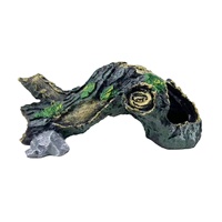 Décoration artisanale en résine pour aquarium, style bois flotté, avec cachette pour crevettes, poissons et reptiles