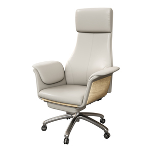 Silla de Escritorio de Cuero de Lujo, Silla de Oficina Ergonómica, Silla Ejecutiva de Cuero Genuino de Vaca - Product Image 1