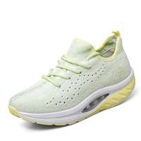 Chaussures de course et de marche pour femmes, style jogger, à plateforme rehaussante, avec coussin d'air, en tissu extensible et maille respirante, basses, pour l'été