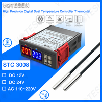 Pengendali Temperatur Digital Dc12-72v, Termostat dengan Alarm Stc1000