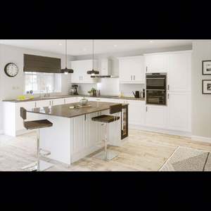 Vente chaude, armoires de cuisine en bois shaker blanc sur mesure, style américain moderne, design d'armoire de cuisine avec îlot - Product Image 5