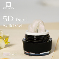 Gel solide 5D ICE NOVA, gel de sculpture 3D pour nail art, gel de modelage pour ongles, vernis à ongles à faire tremper, design floral
