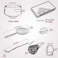 Coffret Cadeau Matcha Personnalisé ODM OEM – Ensemble 7 Pièces : Bol en Porcelaine, Fouet en Bambou (Chasen), Support, Cuillère – Thé Écologique