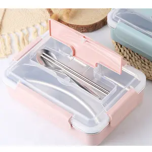 Kantoor School Pincinc Draagbare Bento Lunchbox Met Bestek Set