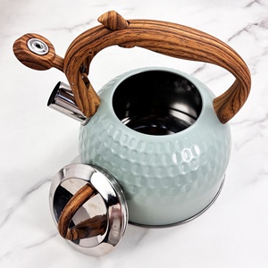 2.5L bạc hà màu xanh lá cây thép không gỉ huýt sáo trà ấm đun nước nhà bếp bền nước sôi thân thiện với môi Trọng lượng nhẹ búa kết thúc - Product Image 4