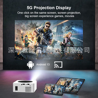 Projecteur intelligent Android 13 1080P Full HD pour extérieur et cinéma maison, avec mise en miroir sans fil pour chambre à coucher, mur et téléphone portable
