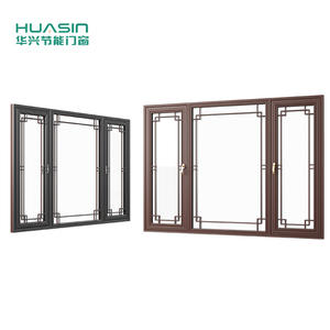<span class=keywords><strong>Ventanas</strong></span> abatibles de madera con revestimiento de aluminio directo de fábrica de HUASIN con rotura térmica y vidrio Low E para edificios residenciales - Product Image 2